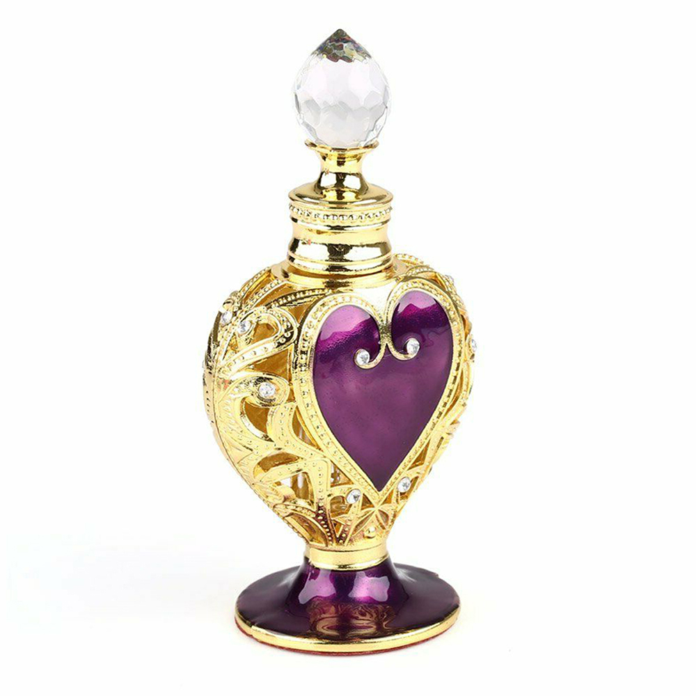 Vintage Collectible Perfume Bottles - Lüks Parfüm Kristal Şişe Mor Kalp