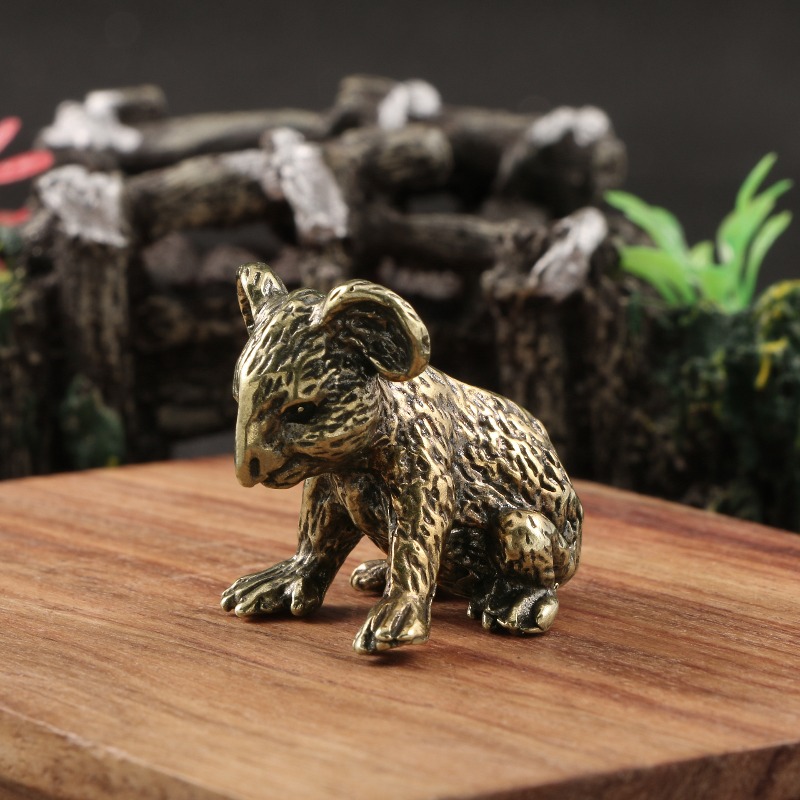 Vintage Collectible Bears - 1 adet Vintage el oyması pirinç