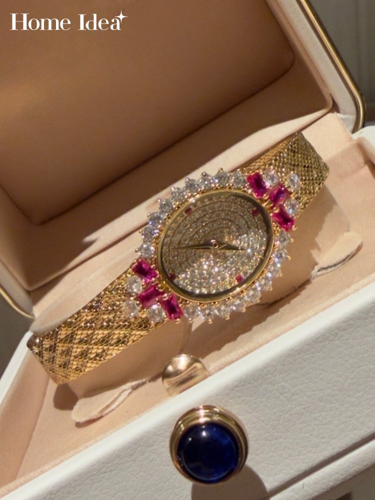 Vintage Watch Crystal - Vintage Bayanlar Oval Şekil Kuvars İzle