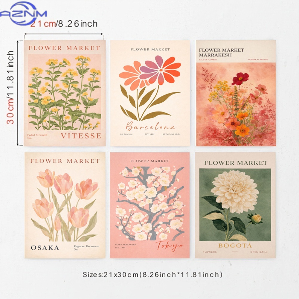 Vintage Collectible Market - Çiçek Pazarından Vintage Tarzda Çiçek Resimleri