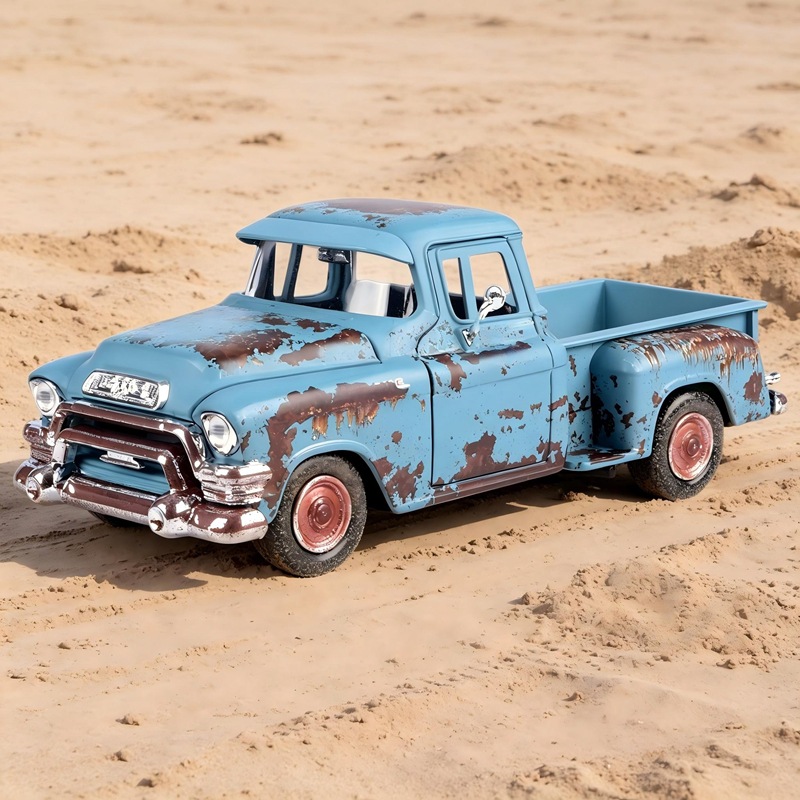 Vintage Collectible Trucks - 1:24 Ölçekli Eskitilmiş Pas Efekti Klasik