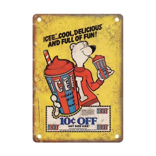 Y1, Vintage ICEE Teneke Tabela - Vintage Collectible Bears incelemesi ve fiyatı