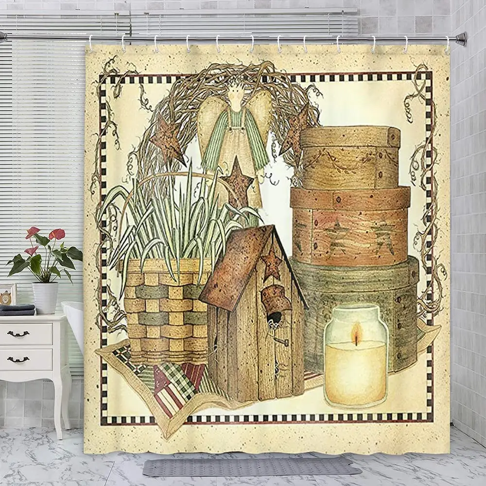 Vintage Rustik Dekor Duş Perde - Vintage Cartoon Collectible incelemesi ve fiyatı